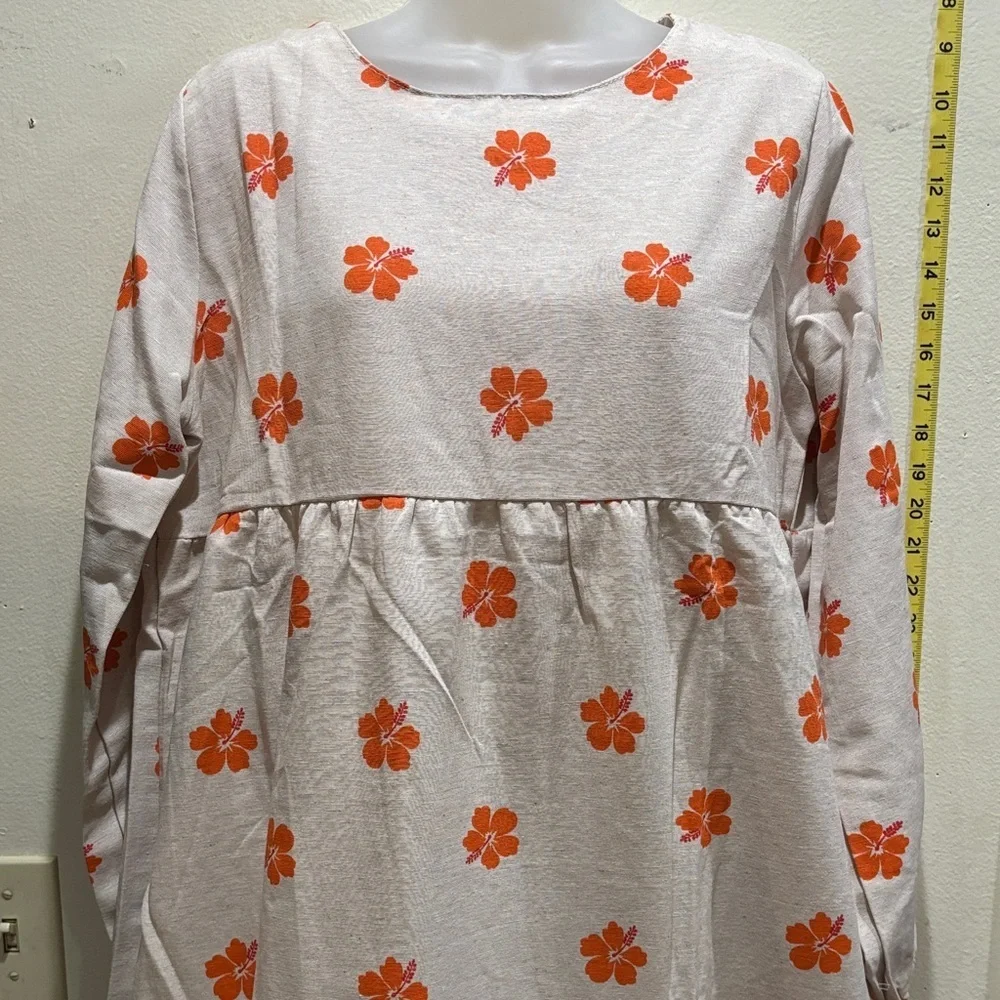 Floral Orange women's Dress - Picture 1 of 6